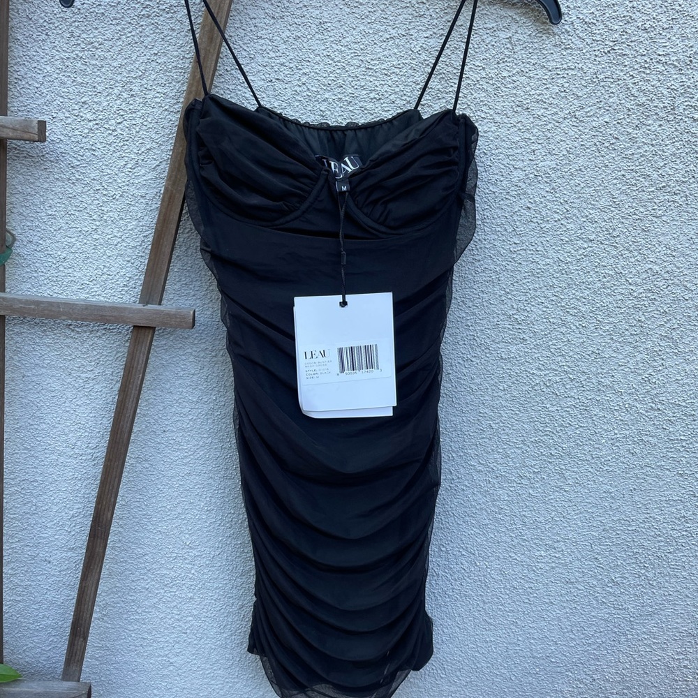 LEAU DEDON BUSTIER MESH DRESS - BLACK NWT! - Picture 5 of 5
